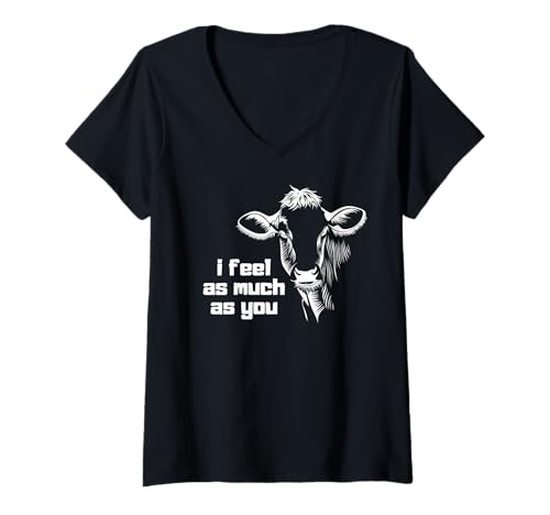 Damen I Feel As Much As You Veganes Vegetarisches Tieraktivismus-Shirt T-Shirt mit V-Ausschnitt Damen I Feel As Much As You Veganes Vegetarisches Tieraktivismus-Shirt T-Shirt mit V-Ausschnitt von Animal Liberation Clothing