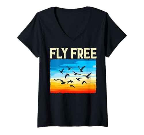 Damen Tier – fliegenfrei T-Shirt mit V-Ausschnitt von Animal Mood Apparel