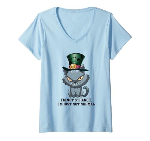 Damen Ich bin nicht seltsam, ich bin einfach nicht normal T-Shirt mit V-Ausschnitt Damen Ich bin nicht seltsam, ich bin einfach nicht normal T-Shirt mit V-Ausschnitt von Animal Pun Sublimation