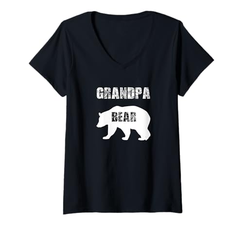 Damen Opa Bär Großvater EisbärOpa Bär Großvater T-Shirt mit V-Ausschnitt Damen Opa Bär Großvater EisbärOpa Bär Großvater T-Shirt mit V-Ausschnitt von Animal Wildlife Apperal Company