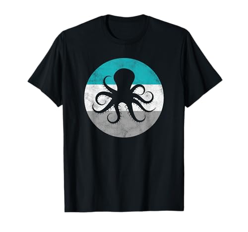 Oktopus Retro Geschenk für Männer oder Jungen T-Shirt von Animal and Pet Retro Vintage Gifts