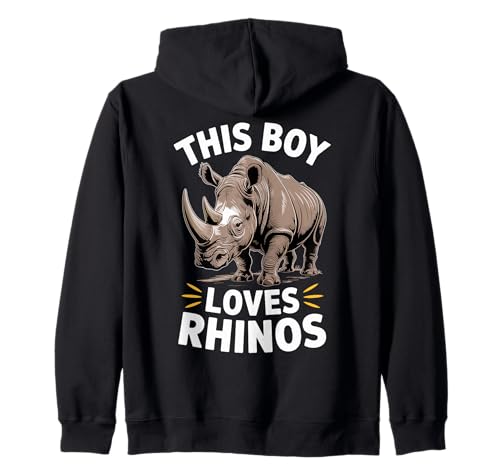 Niedliches Nashorn-Erhaltungsdesign, This Boy Loves Nashorns Kapuzenjacke Niedliches Nashorn-Erhaltungsdesign, This Boy Loves Nashorns Kapuzenjacke von Animal and Wildlife Lovers Designs