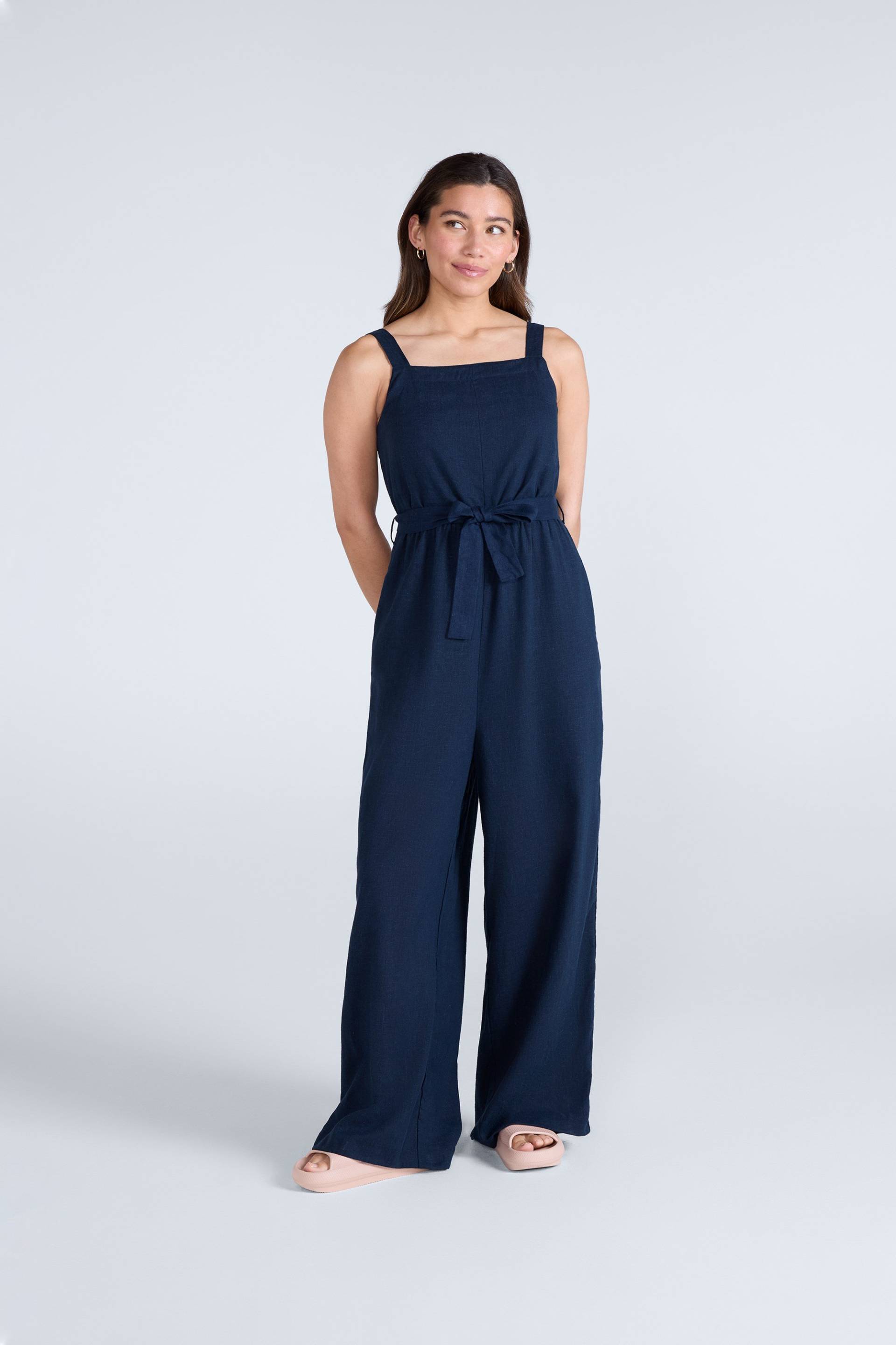 Animal Becca Womens Leinen-Overall - Marineblau Animal Becca Womens Leinen-Overall - Marineblau von Animal