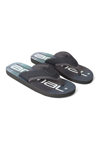 Animal Jekyl Recycelte Flip-Flops für Herren - leichte und bequeme Slip-on Schuhe mit weich oberen Riemen. Perfekt am Strand, Schwimbad, auf Urlaub Kohle Herren-Schuhgröße 45 DE von Animal