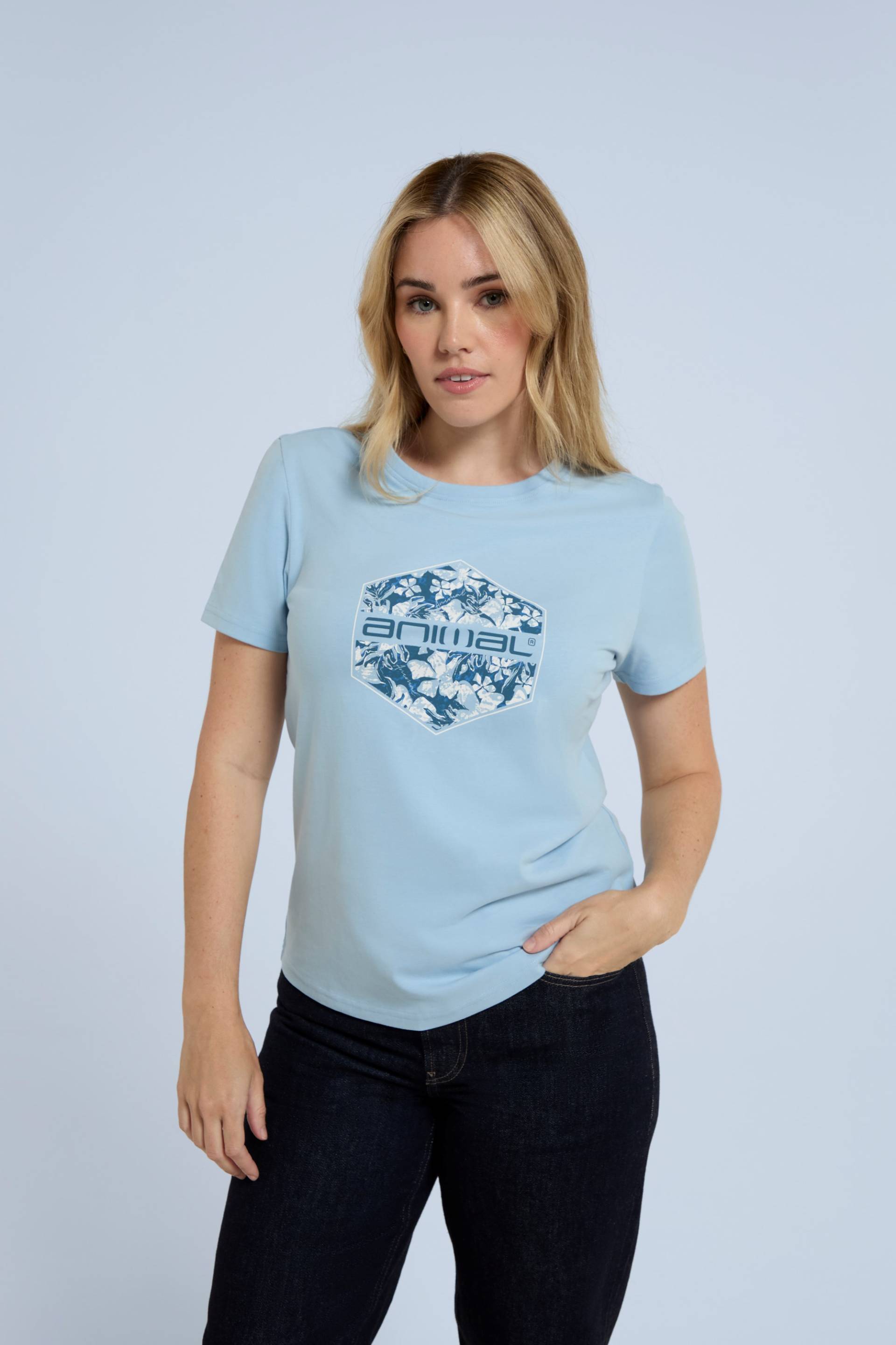 Carina Bio-Baumwoll Damen T-Shirt - Blau von Animal