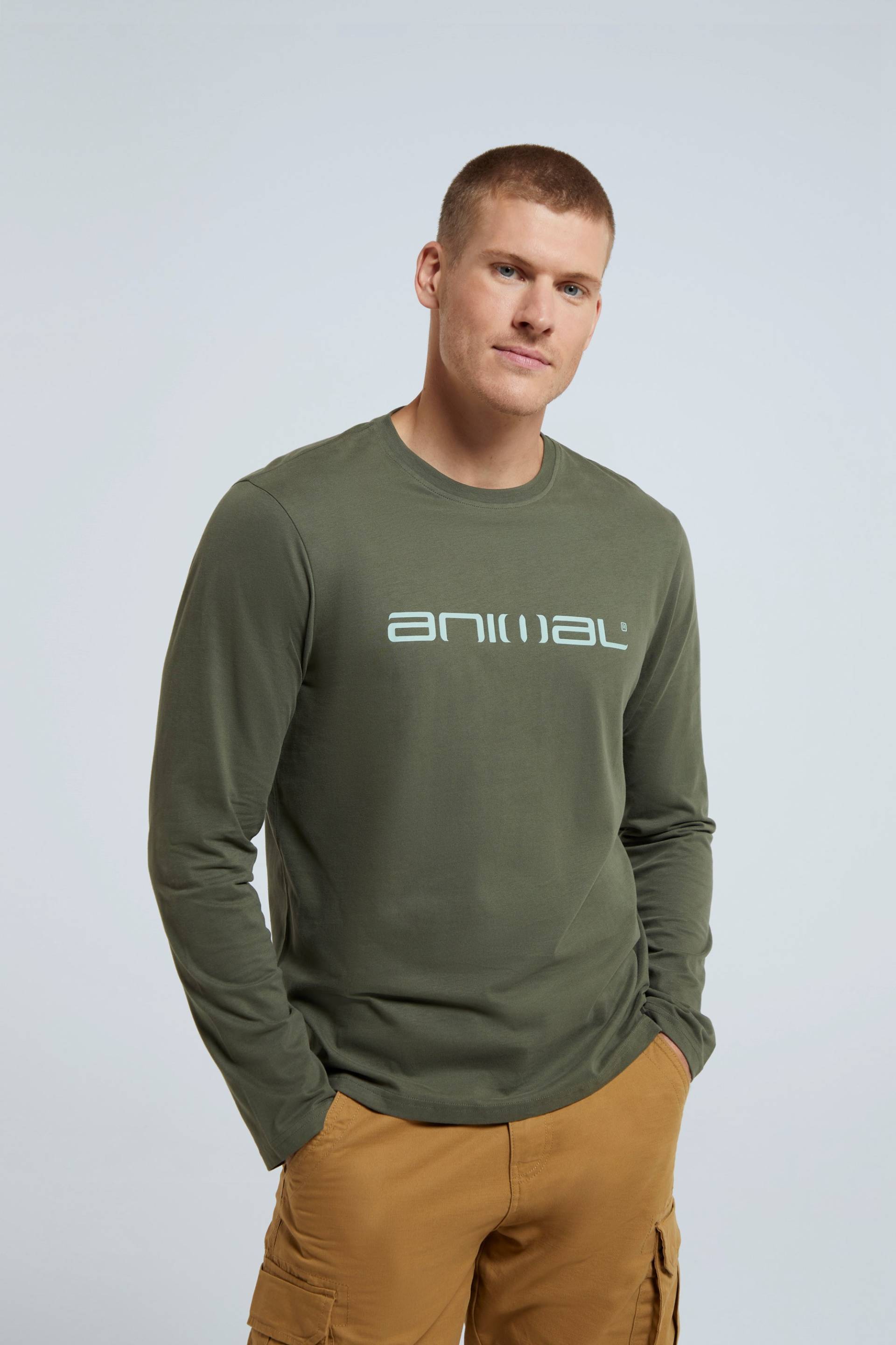 Classico Bio-Baumwoll Herren Langarm Top - Khaki von Animal