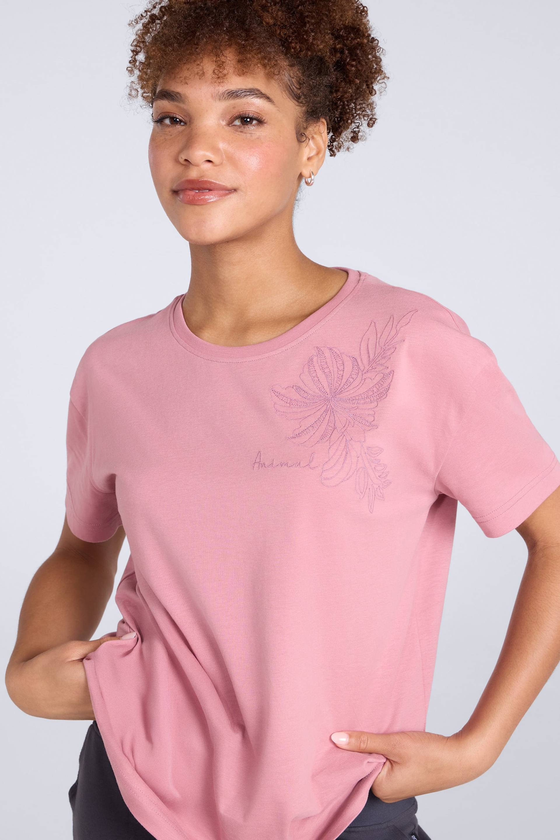 Leena Boxy Damen T-Shirt - Rosa von Animal