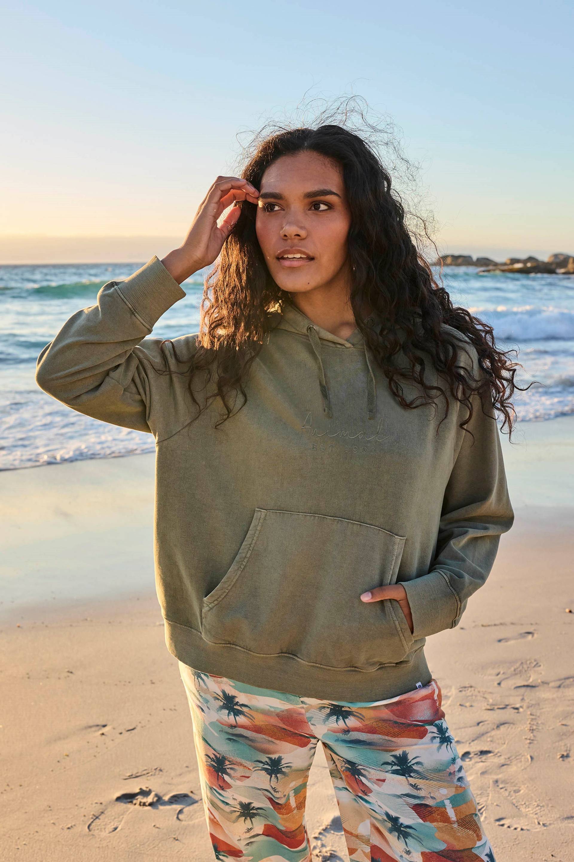 Maya Graphic Damen Kapuzenpullover - Grün Maya Graphic Damen Kapuzenpullover - Grün von Animal