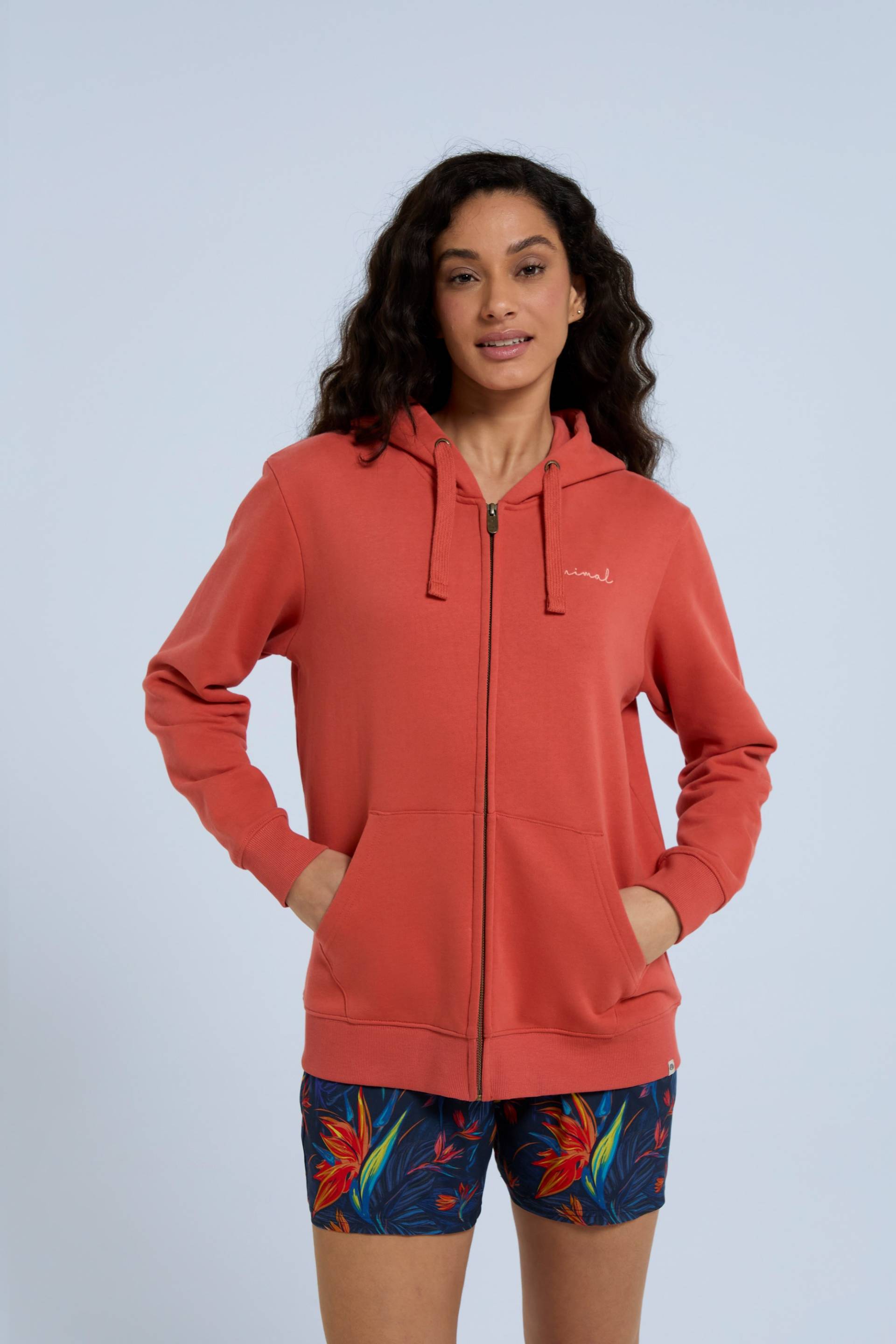 Maya Graphic Damen Bio-Baumwoll Kapuzenpullover - Orange von Animal