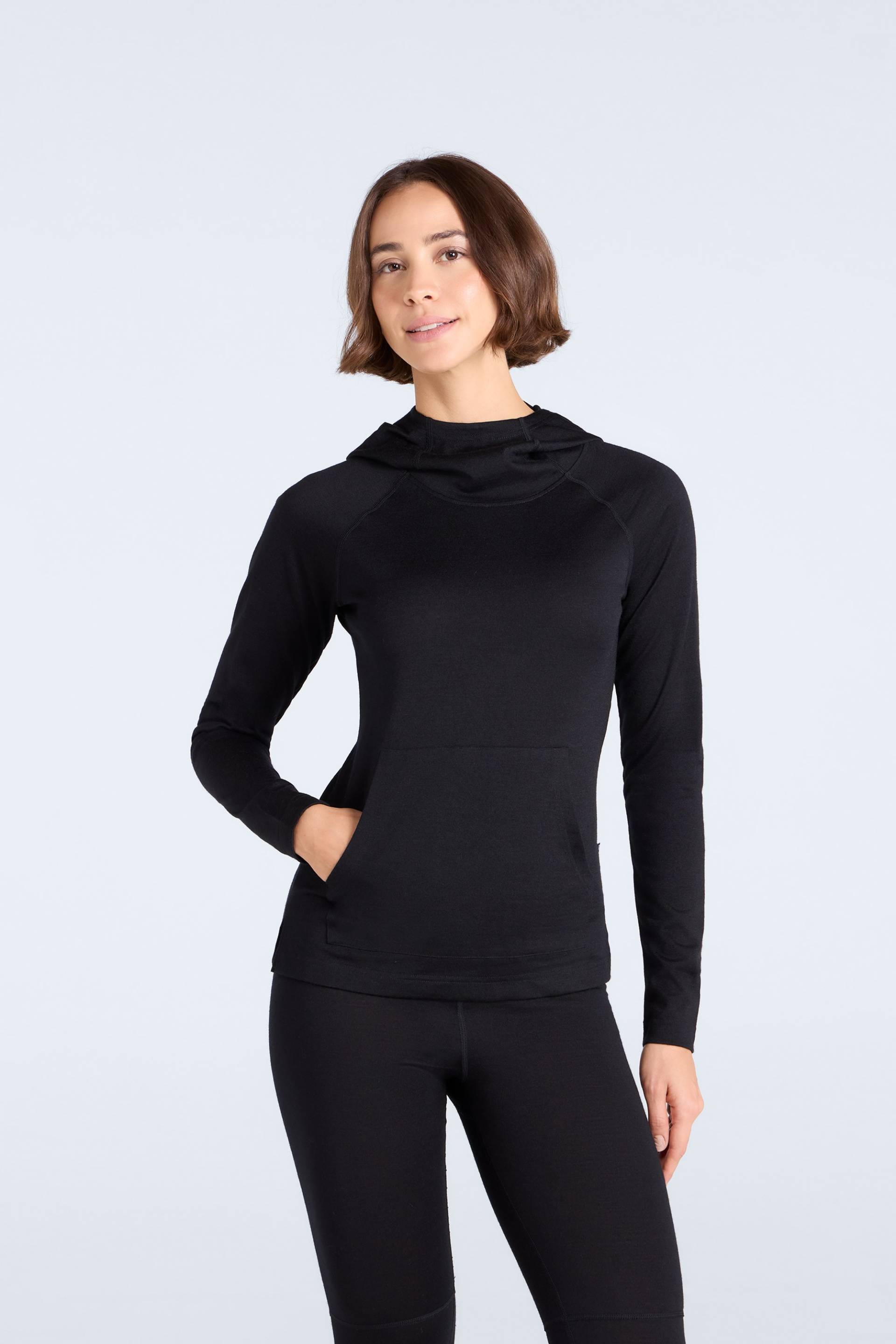 Damen Merino Kapuzenpullover - Schwarz von Animal