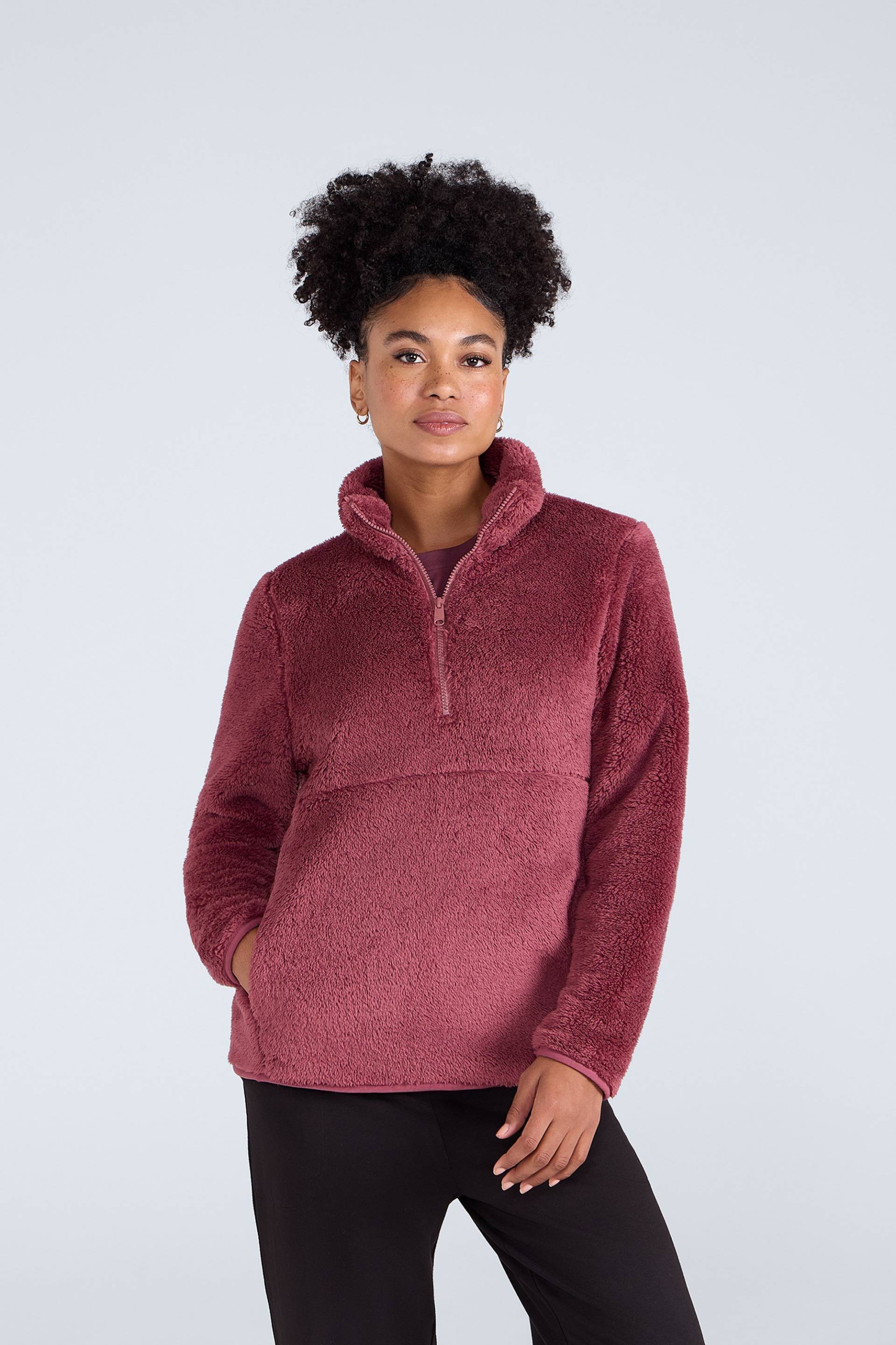 Teddy Damen Fleece-Top mit Reißverschluss - Rosa von Animal