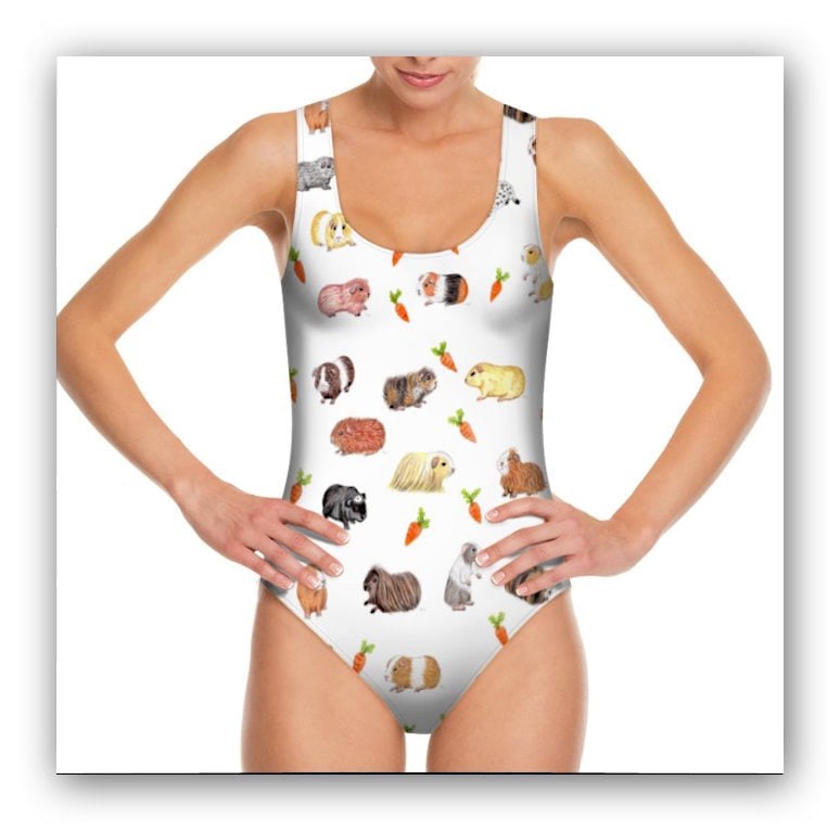 Neu, Meerschweinchen, Badeanzug, Bademode, Urlaub, Meerschweinchen Geschenke, Damen Junggesellinnenabschied, Sommer von AnimalArtByHayley