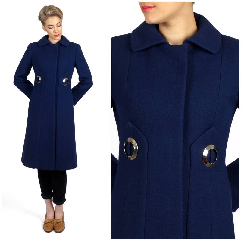 Jahrgang 1960 Mod Königsblau Ausgestattet Jacke Mit Silbernen Akzenten Von Pauline Trigère | Kleine Jahrgang 1960 Mod Königsblau Ausgestattet Jacke Mit Silbernen Akzenten Von Pauline Trigère | Kleine von AnimalHeadVintage