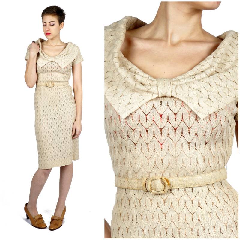 Vintage 1950Er Jahre 100 % Wolle Beige Stricken Mantel Kleid Mit Passenden Gürtel Von Hexi | Xs/Klein Vintage 1950Er Jahre 100 % Wolle Beige Stricken Mantel Kleid Mit Passenden Gürtel Von Hexi | Xs/Klein von AnimalHeadVintage