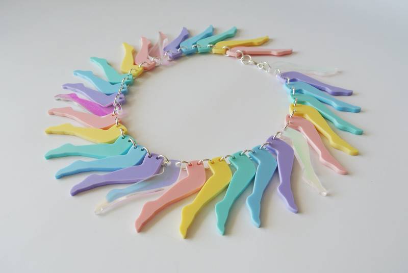 Pastell Beine Kragen Halskette von Animalhairstuff