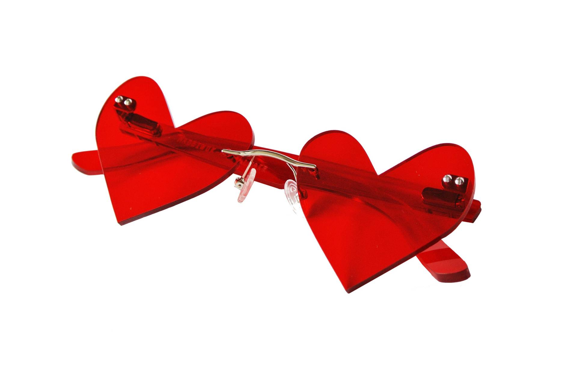 Rote Liebe Herzförmige Brille von Animalhairstuff