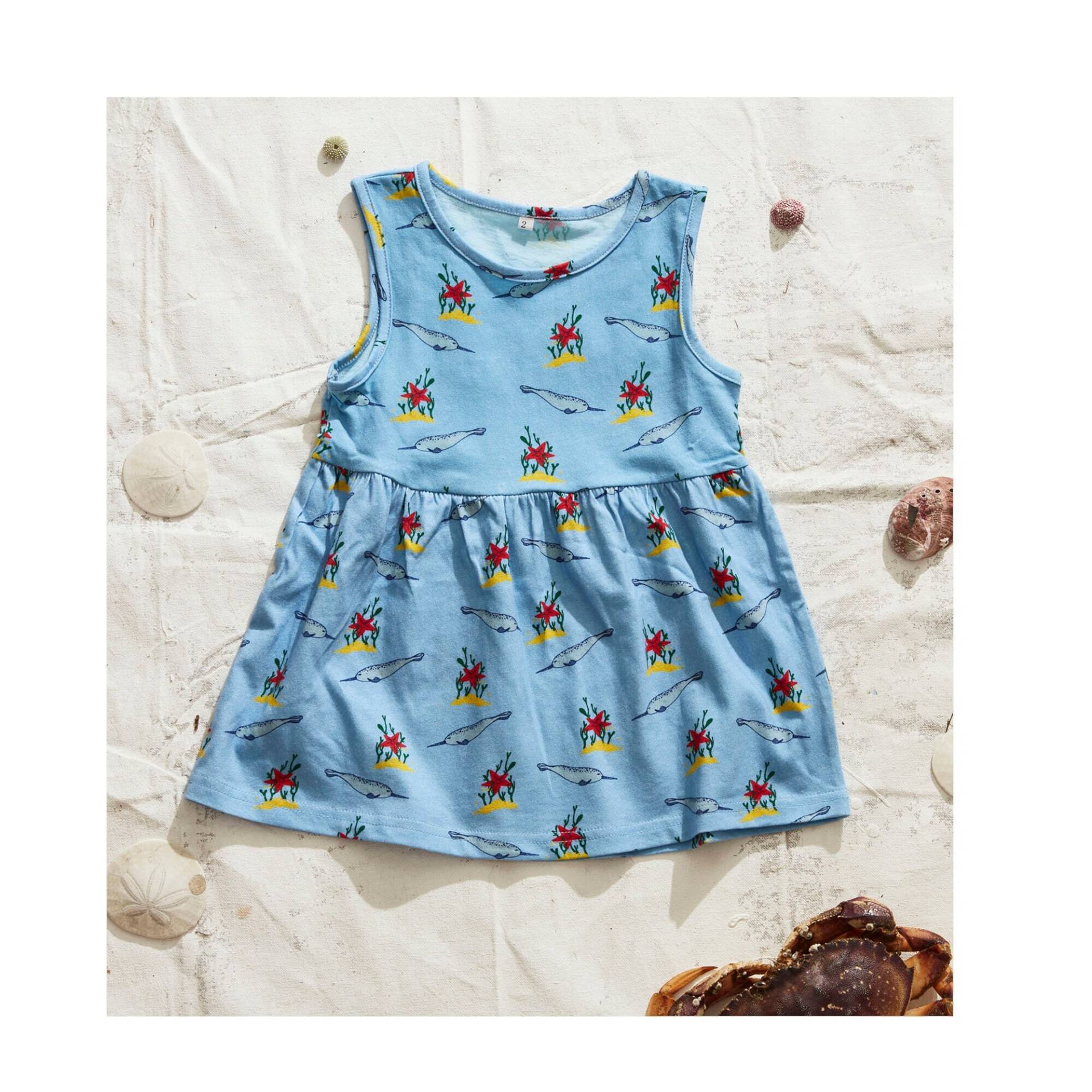 Wunderliches Sommerkleid Aus Baumwolle Mit Narwal-Print Für Kinder - Aquatic Marine Themed Sommer-Outfit Mädchen Wunderliches Sommerkleid Aus Baumwolle Mit Narwal-Print Für Kinder - Aquatic Marine Themed Sommer-Outfit Mädchen von Animalinstinctsshop