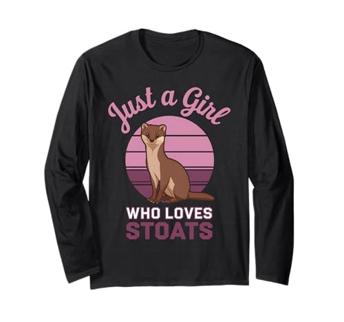 Nur ein Mädchen, das Hermelin liebt Langarmshirt Nur ein Mädchen, das Hermelin liebt Langarmshirt von Animals Stoat Design