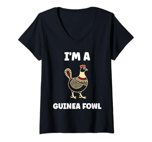 Damen Cute Little Animals Birds Simple I'm a Guinea Fowl T-Shirt mit V-Ausschnitt von Animals birds Cute little gate guinea fowl