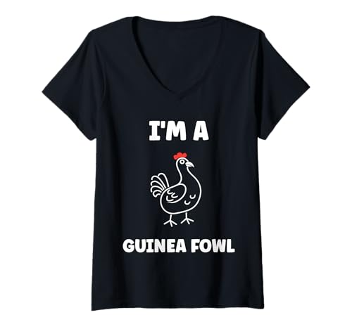 Damen Cute Little Animals Birds Simple I'm a Guinea Fowl T-Shirt mit V-Ausschnitt von Animals birds Cute little gate guinea fowl