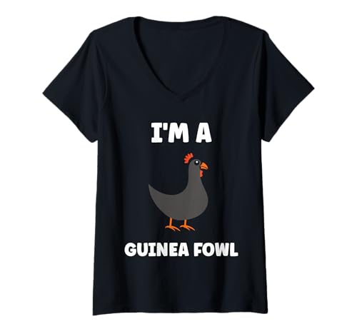 Damen Cute Little Animals Birds Simple I'm a Guinea Fowl T-Shirt mit V-Ausschnitt von Animals birds Cute little gate guinea fowl