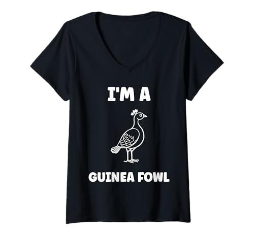 Damen Cute Little Animals Birds Simple I'm a Guinea Fowl T-Shirt mit V-Ausschnitt von Animals birds Cute little gate guinea fowl