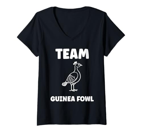 Damen Cute Little Animals Minimalist Birds Simple Team Guinea Fowl T-Shirt mit V-Ausschnitt von Animals birds Cute little gate guinea fowl