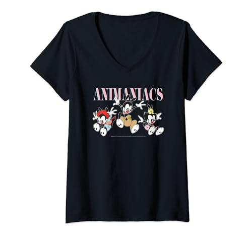 Damen Animaniacs Group Jump T-Shirt mit V-Ausschnitt Damen Animaniacs Group Jump T-Shirt mit V-Ausschnitt von Animaniacs