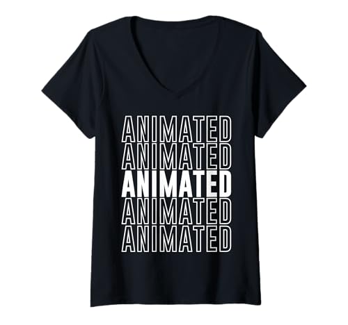 Damen Animiert T-Shirt mit V-Ausschnitt Damen Animiert T-Shirt mit V-Ausschnitt von Animated Apparel