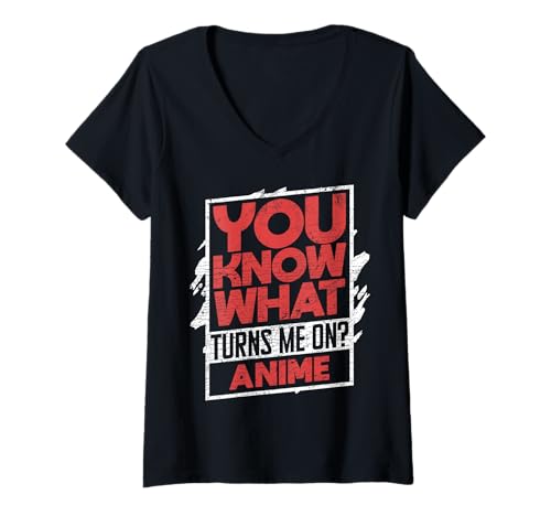 Damen Lustige Anime-Convention Waifu Senpi Humor Kawaii T-Shirt mit V-Ausschnitt Damen Lustige Anime-Convention Waifu Senpi Humor Kawaii T-Shirt mit V-Ausschnitt von Animation Anime Style Designs and Apparel