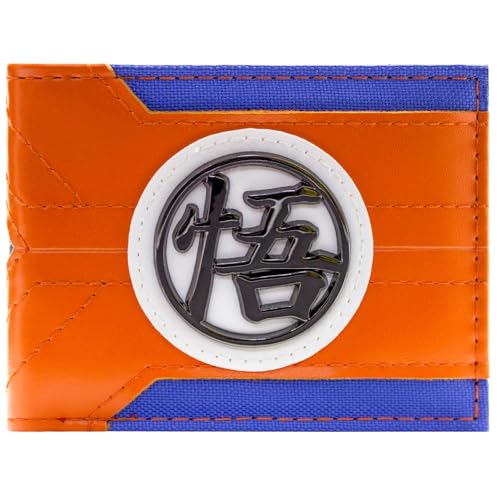 Animation DBZ Goku Kanji Enlightenment Emblem Gi Outfit Geldbörse/Geldbeutel Bi-Fold ID- & Kartenhalter, Orange von Animation