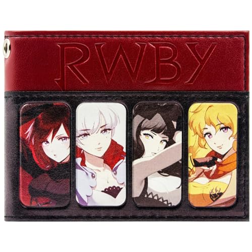 RWBY Ruby Weiss Blake Yang Beacon Academy Team Geldbörse/Geldbeutel Zweifach Faltbarer Ausweis- & Kartenhalter, Schwarz von Animation