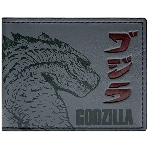 Animation Godzilla Kaiju König der Monster Geprägte Geldbörse/Geldbeutel Bi-Fold ID & Kartenhalter, Grau von Animation