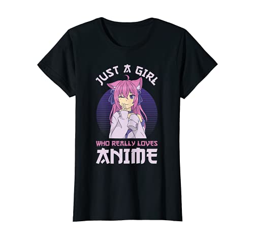 Just A Girl Who Really Loves Anime Japanischer Kawaii Otaku T-Shirt von Anime Aesthetic Girl Otaku Kawaii Japanese