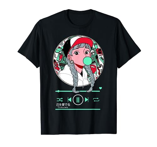 Anime Girl Japanisch Ästhetisch Anime Otaku Musik Spieler T-Shirt von Anime Artwork Kollektion von MNI