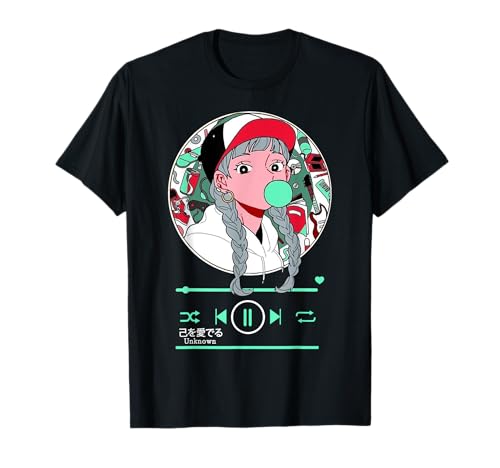 Anime Girl Japanisch Ästhetisch Anime Otaku Musik Spieler T-Shirt von Anime Artwork Kollektion von MNI