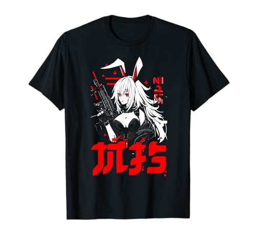 Bunny Warrior Girl Assault Red Eyes Cyberpunk T-Shirt Bunny Warrior Girl Assault Red Eyes Cyberpunk T-Shirt von Anime Bunny Catgirl Techwear Core by KisuCore