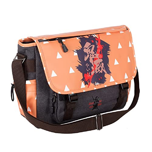 Anime Clothing Anime Canvas Student Crossbody Umhängetasche Daypack Single Schultertasche Büchertasche Laptop Bag DS Orange von Anime Clothing