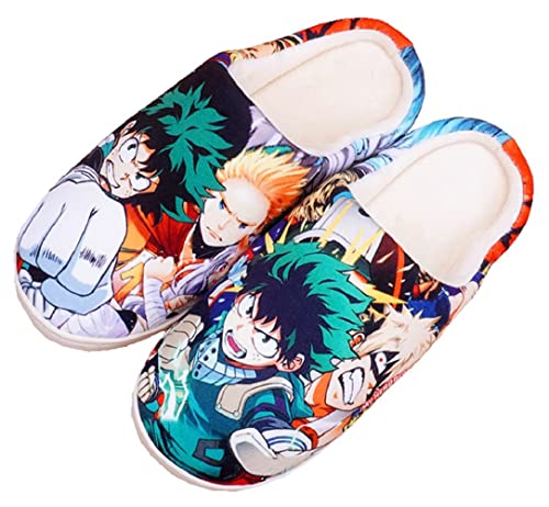 Anime Clothing Hausschuhe Damen Herren Plüsch Pantoffeln Rutschfest House Slippers Winter Warme Schlappen Hero Academia,42-43 von Anime Clothing