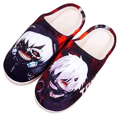 Anime Clothing Hausschuhe Damen Herren Plüsch Pantoffeln Rutschfest House Slippers Winter Warme Schlappen Tokyo Ghoul,38-39 von Anime Clothing