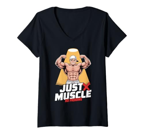 Damen Just Muscle No Padding Gym Anime-Meme T-Shirt mit V-Ausschnitt von Anime Cosplay Bodybuilding by NLTS