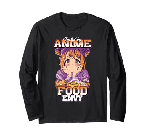 Fueled by Anime Food Envy Meme Zitat Anime Girl Langarmshirt von Anime Foodies & Japanese Cuisine by NLTS