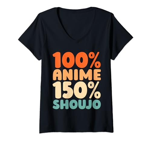 Damen Retro Manga Kawaii Otaku - Zeichentrickfilm Vintage Anime T-Shirt mit V-Ausschnitt von Anime Geschenke & Ideen
