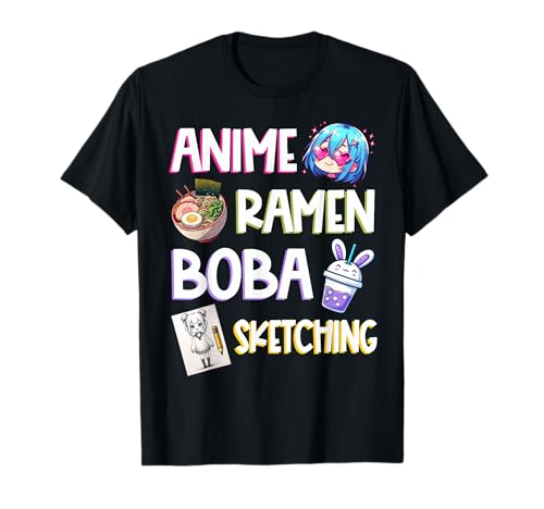 Kawaii Anime Ramen Boba Skizzieren Nudeln Otaku Manga Frauen T-Shirt Kawaii Anime Ramen Boba Skizzieren Nudeln Otaku Manga Frauen T-Shirt von Anime Girl Japanese Ramen Boba Tea Bubble Tea