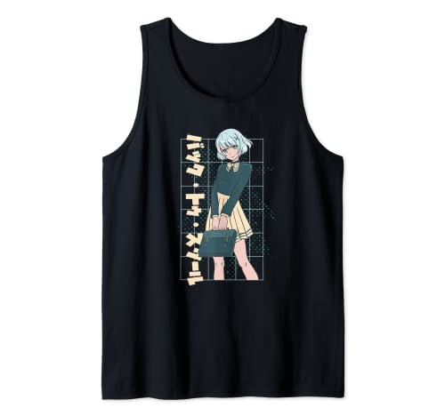 zurück in die schule anime girl mit tasche frau japanisch Tank Top von Anime Girl Woman Japanese