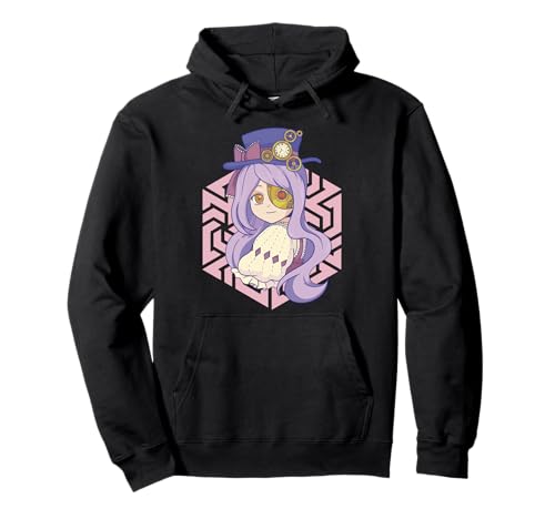 Steampunk Anime Girl Japanische Pastell Niedlich Pullover Hoodie von Anime Japan Japanese Steampunk Pastel Cute