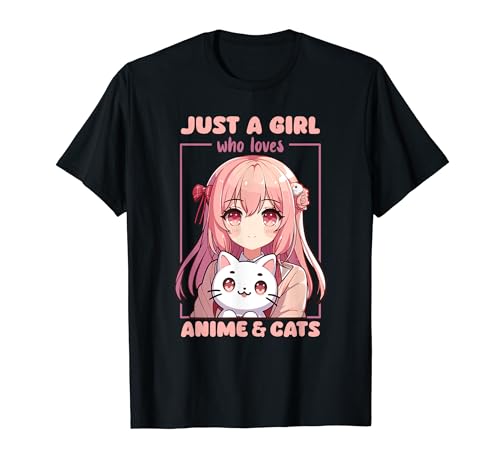 Anime Girl Kawaii Katze Anime Lover T-Shirt von Anime Japanese Kawaii Manga Otaku Geschenkideen