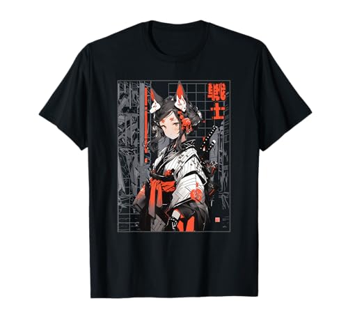 Japanisches Anime Geisha Mädchen Kimono Kawaii Manga Otaku T-Shirt von Anime Liebe Japanische Waifu E-Girl Mom Japan Stil