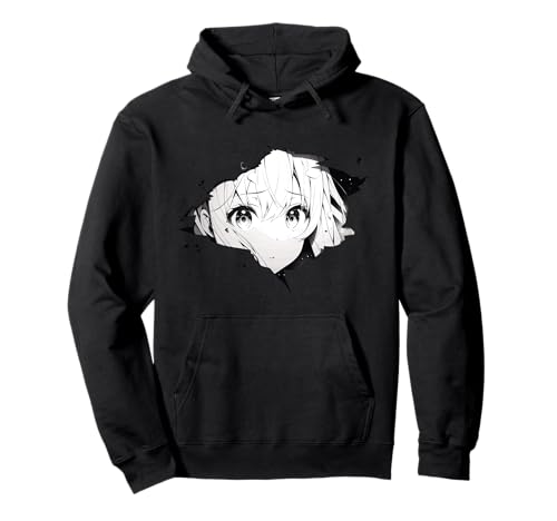 Weibliche Mädchen Anime Manga Augen Guckt 2 Pullover Hoodie von Anime Manga Style