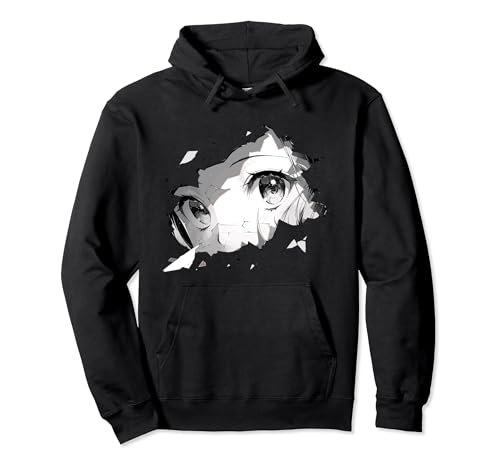 Weibliche Mädchen Anime Manga Augen Guckt Pullover Hoodie von Anime Manga Style